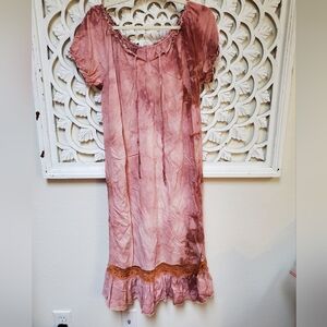 Prairiecore Upcycled Chocolate Brown Overdye Slip Dress Size Small Latuza